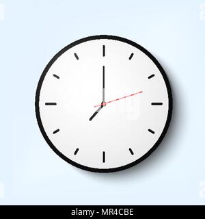 Licht Wanduhr mit dünnen Zeit Pfeile Stock Vektor