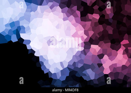 Ein Foto einer abstrakten geometrischen Muster von verschiedenen Polygone und Dreiecke in Rosa, Blau und Orange Stockfoto