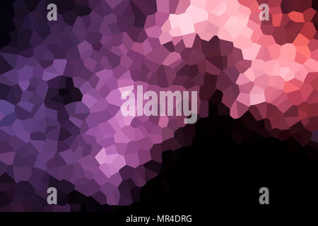 Abstract Pink, Orange und Gelb Polygone auf schwarzem Hintergrund isoliert. Nützlich für Mock up, Visitenkarten und web Hintergrund Stockfoto