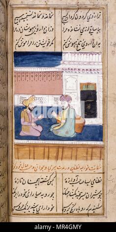Persischen (Iranischen) islamischen Stil, Manuskript, Illustrierte 12. Jahrhundert: Der Dichter Nezami erzählt die Geschichten von Alexander der Große Stockfoto