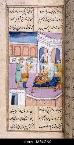 Persischen (Iranischen) islamischen Stil, Manuskript, Illustrierte 12. Jahrhundert: Der Dichter Nezami erzählt die Geschichten von Alexander der Große Stockfoto