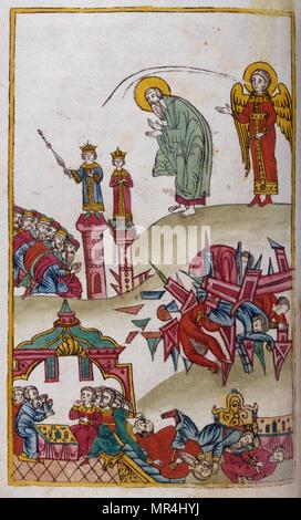 Russische Slawische, Orthodoxen Christlichen Miniatur illustrieren die Apokalypse des Hl. Johannes. Ca. 1750 Stockfoto