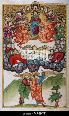 Russische Slawische, Orthodoxen Christlichen Miniatur illustrieren die Apokalypse des Hl. Johannes. Ca. 1750 Stockfoto