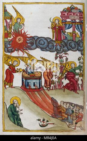 Russische Slawische, Orthodoxen Christlichen Miniatur illustrieren die Apokalypse des Hl. Johannes. Ca. 1750 Stockfoto