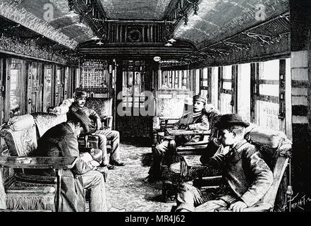 Abbildung: Darstellung der Limousine der Compagnie Internationale des Wagons - lits. Vom 19. Jahrhundert Stockfoto