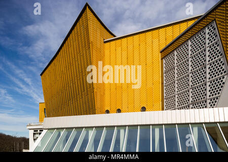 Ein Detail der Berliner Philharmoniker in Berlin, Deutschland. Stockfoto