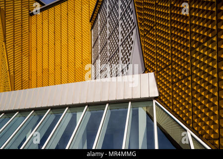 Ein Detail der Berliner Philharmoniker in Berlin, Deutschland. Stockfoto