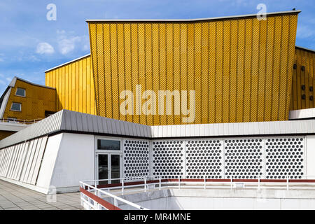 Ein Detail der Berliner Philharmoniker in Berlin, Deutschland. Stockfoto