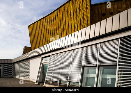 Ein Detail der Berliner Philharmoniker in Berlin, Deutschland. Stockfoto