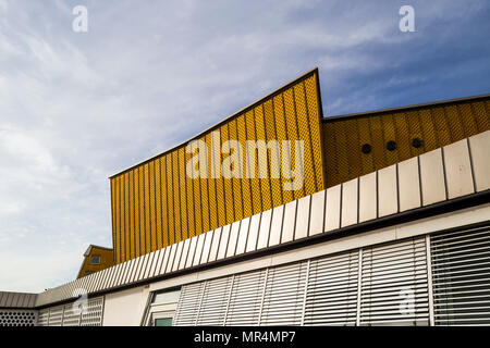 Ein Detail der Berliner Philharmoniker in Berlin, Deutschland. Stockfoto