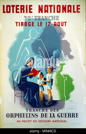 Französische zweiten Weltkrieg National Lottery Poster. 1942 Stockfoto