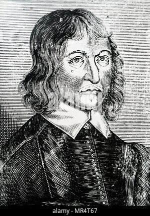 Porträt von William Lilly (1602-1681) eine Englische Astrologe. Vom 17. Jahrhundert Stockfoto