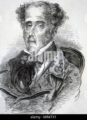 Portrait von François-René de Chateaubriand (1768-1848), ein französischer Schriftsteller, Politiker, Diplomat und Historiker, der Gründer der Romantik in der französischen Literatur betrachtet wird. Vom 19. Jahrhundert Stockfoto