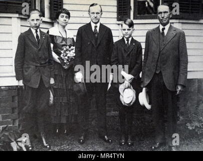 Fotografische Porträt von Calvin Coolidge (1872-1933) ehemaliger Präsident der Vereinigten Staaten von Amerika. Vom 20. Jahrhundert Stockfoto