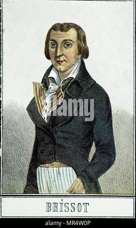 Portrait von Jacques Pierre Brissot (1754-1793) ein führendes Mitglied der Girondist Bewegung während der Französischen Revolution. Vom 18. Jahrhundert Stockfoto