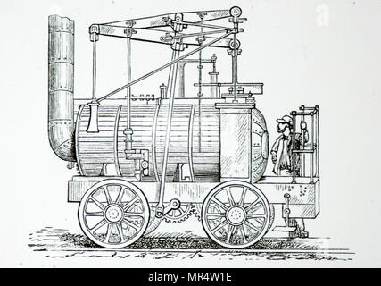 Gravur, William Hedley's 'Puffing Billy' im Jahre 1813 gebaut. William Hedley (1779-1843) ein britischer Ingenieur. Vom 20. Jahrhundert Stockfoto