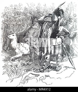 Cartoon, Lord Salisbury White Hart reiten (Rotwild) 1883. Robert Arthur Talbot Gascoyne-Cecil, 3 Marquis von Salisbury, KG, GCVO, PC, FRS, DL (3. Februar 1830 - 22. August 1903), Lord Robert Cecil, bevor 1865 und Viscount Cranborne von Juni 1865 bis April 1868, war ein britischer Staatsmann der Konservativen Partei, als Premierminister, Stockfoto