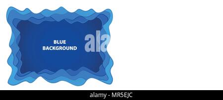 Blue Abstract background mit Papier schneiden Formen Stock Vektor