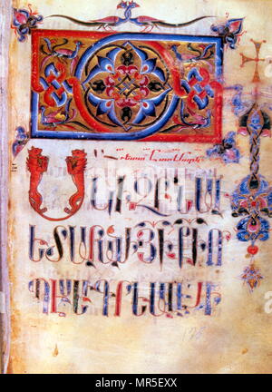 Armenisch-christlichen illustrierte Handschrift des 13. Jahrhunderts Stockfoto