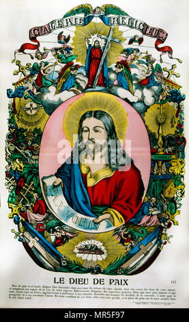 19 farbige Abbildung (Französisch); Darstellung von Jesus Christus. Ca. 1854 Stockfoto