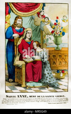 Französisch 19. Jahrhundert Abbildung der Heiligen Anna, der Mutter Marias und Großmutter von Jesus nach Apokryphen christlichen und islamischen Tradition. Stockfoto