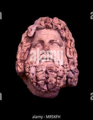 Büste des Gottes Serapis, Greco-Egyptian, Marmor, Römisch, 1. Stockfoto