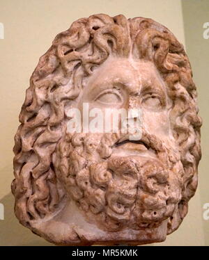 Büste des Gottes Serapis, Greco-Egyptian, Marmor, Römisch, 1. Stockfoto