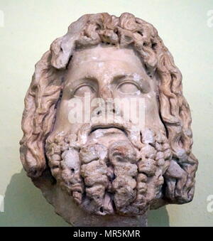 Büste des Gottes Serapis, Greco-Egyptian, Marmor, Römisch, 1. Stockfoto