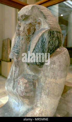 Malte Kalkstein Statue von Djoser. König Djoser (Djeser und Zoser) war eine antike ägyptische Pharao Der 3.dynastie im Alten Reich und der Gründer dieser Epoche. Er ist auch unter dem Namen Tosorthros Hellenisierten (von Manetho) und Sesorthos (von Eusebius). original bekannt. Stockfoto