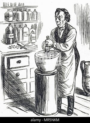 Cartoon, Benjamin Disraeli (1804-1881) ein britischer Staatsmann der Konservativen Partei und zweimal diente als Premierminister des Vereinigten Königreichs. Vom 19. Jahrhundert Stockfoto