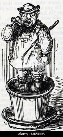 Cartoon kommentierte die Lebensbedingungen der Englischen Landarbeiter - ein Plädoyer für die englischen Landarbeiter sowie die Bäume in der PINERY in Kew Gardens untergebracht werden. Vom 19. Jahrhundert Stockfoto