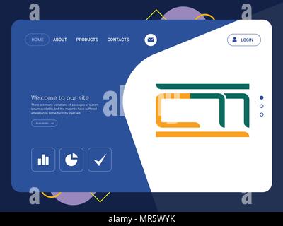 Die Qualität einer Seite Website Template Vector EPS, moderne Web Design mit flachem UI-Elemente und Landschaft Illustration, ideal für Landing Page Stock Vektor