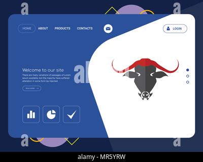 Die Qualität einer Seite Website Template Vector EPS, moderne Web Design mit flachem UI-Elemente und Landschaft Illustration, ideal für Landing Page Stock Vektor