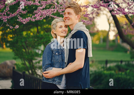 Stilvolle amerikanische Familie Stockfoto