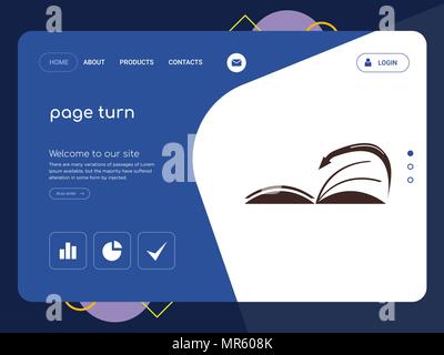 Die Qualität einer Seite schalten Website Template Vector EPS, moderne Web Design mit flachem UI-Elemente und Landschaft Illustration, ideal für Landing Page Stock Vektor