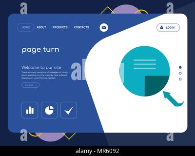 Die Qualität einer Seite schalten Website Template Vector EPS, moderne Web Design mit flachem UI-Elemente und Landschaft Illustration, ideal für Landing Page Stock Vektor