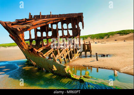 Die Überreste der Peter Iredale Schiff, das an der Küste von Oregon im Oktober 25, 1906 zerstört. Stockfoto