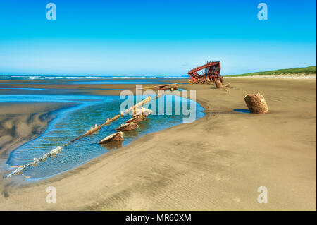 Die Überreste der Peter Iredale Schiff, das an der Küste von Oregon im Oktober 25, 1906 zerstört. Stockfoto