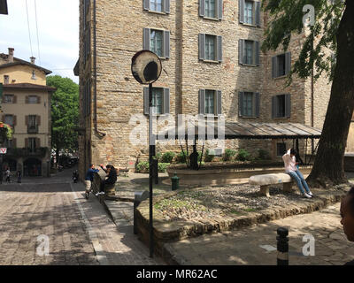 Bergamo, Italien - 7 Mai, 2018: Die alten Waschhaus in Bergamo. 1881 via San Lupo gebaut, in der Oberen Stadt, stellt ein schönes Modell aus dem desi Stockfoto