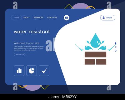 Die Qualität einer Seite wasserdicht Website Template Vector EPS, moderne Web Design mit flachem UI-Elemente und Landschaft Illustration, ideal für die Landung pa Stock Vektor