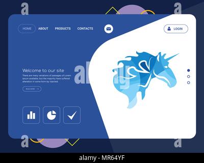 Die Qualität einer Seite Website Template Vector EPS, moderne Web Design mit flachem UI-Elemente und Landschaft Illustration, ideal für Landing Page Stock Vektor