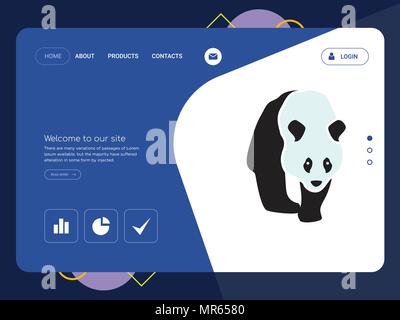 Die Qualität einer Seite Website Template Vector EPS, moderne Web Design mit flachem UI-Elemente und Landschaft Illustration, ideal für Landing Page Stock Vektor