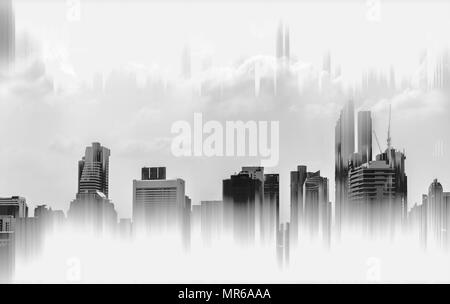Abstrakte moderne Gebäude Hintergrund, Schwarz und Weiß Stockfoto