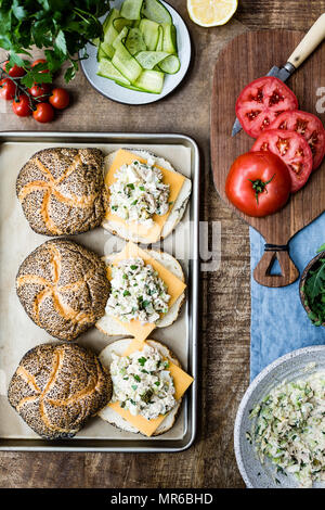 Thunfisch Sandwich Schmelzen Stockfoto