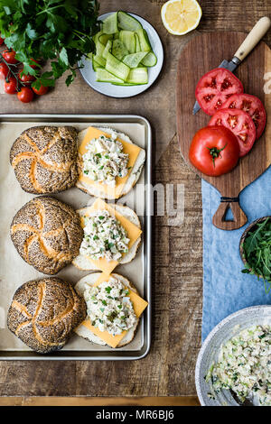 Thunfisch Sandwich Schmelzen Stockfoto