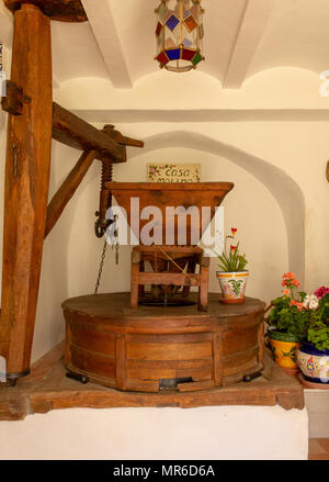 Wassermühle, traditionelle spanische Wassermühle in Almeria Andalucía Spanien, wird zum Mahlen von Weizen zu Mehl verwendet Stockfoto