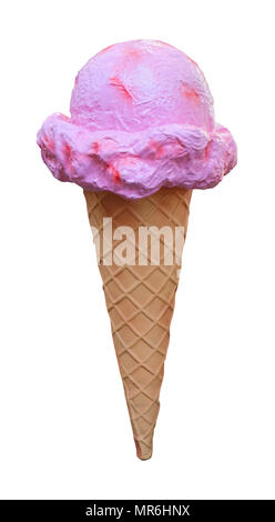 Eis mit Erdbeeraroma Lufthutze isoliert auf weißem Stockfoto