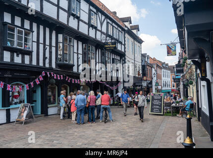 Butcher Row in Shrewsbury, Shropshire Stockfoto