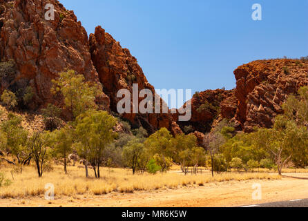 Jessie Gap Naturpark im East MacDonnell Ranges in der Nähe von Alice Springs, Northern Territories, Australien Stockfoto