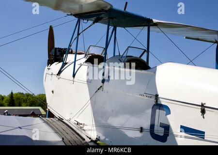 1928 De Havilland DH 60X Motten auf Static Display in Old Warden Stockfoto